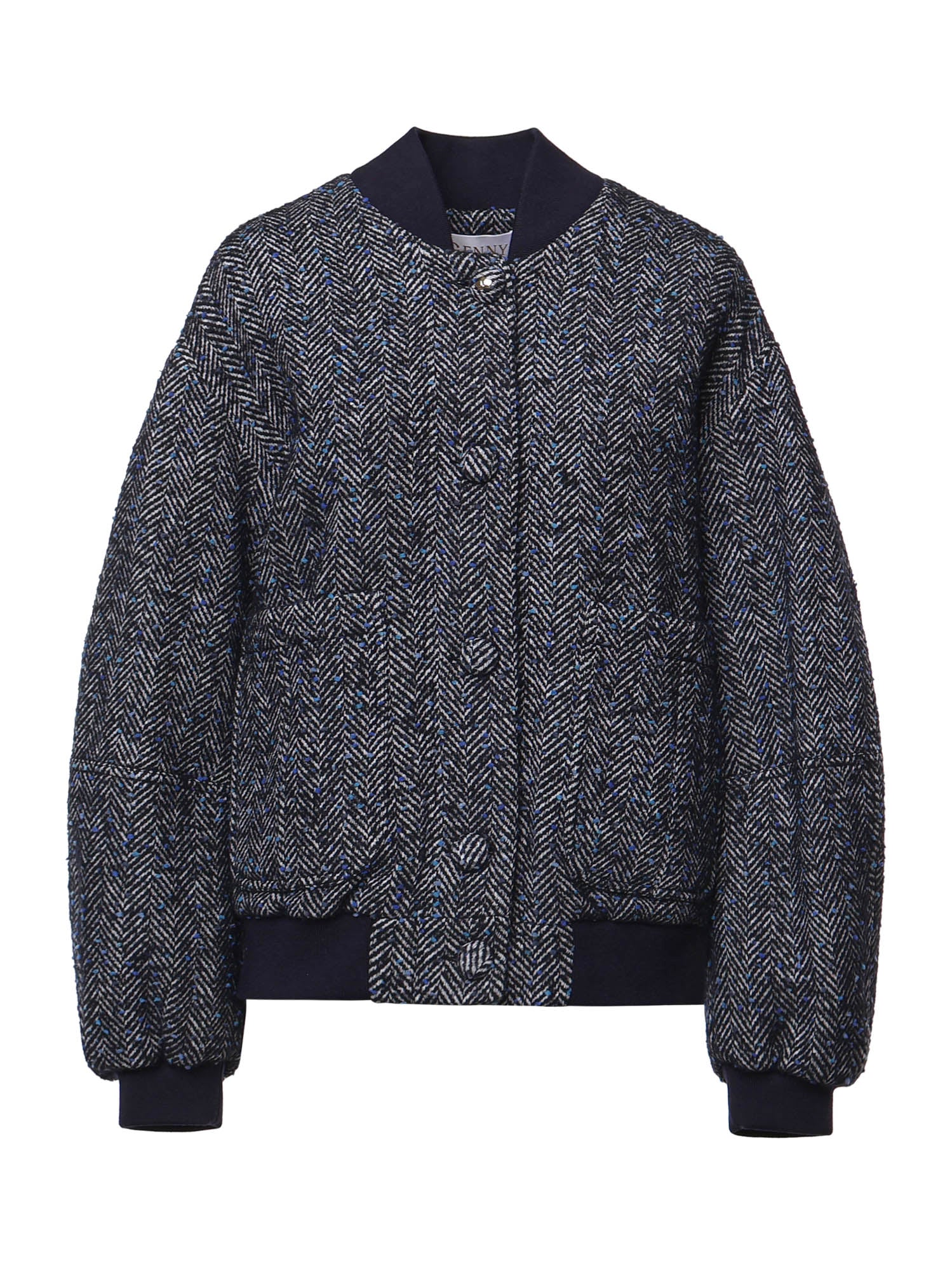 Bomber in panno di lana spigato 81AAS900 N0816240 GENNY 