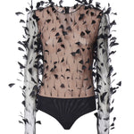 Body con piume 81AJMB90 NR031899 GENNY 