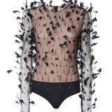 Body con piume 81AJMB90 NR031899 GENNY 