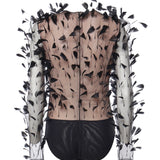 Body con piume 81AJMB90 NR031899 GENNY 