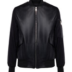 Bomber Morris in pelle e viscosa MORRIS NERO GIULIANO GALIANO 