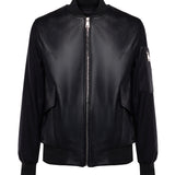 Bomber Morris in pelle e viscosa MORRIS NERO GIULIANO GALIANO 
