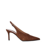 Pumps slingback Tara in camoscio<BR/> TARA CAMOSCIOCIOCCOLATO GIULIANO GALIANO 