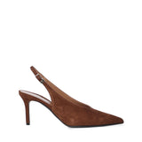 Pumps slingback Tara in camoscio<BR/> TARA CAMOSCIOCIOCCOLATO GIULIANO GALIANO 