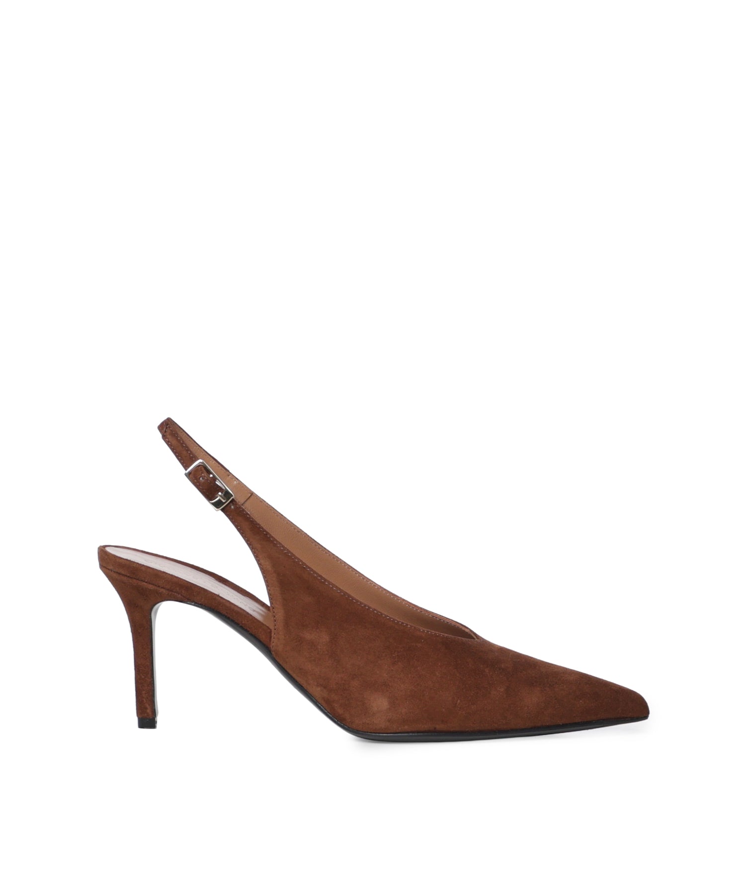 Pumps slingback Tara in camoscio<BR/> TARA CAMOSCIOCIOCCOLATO GIULIANO GALIANO 