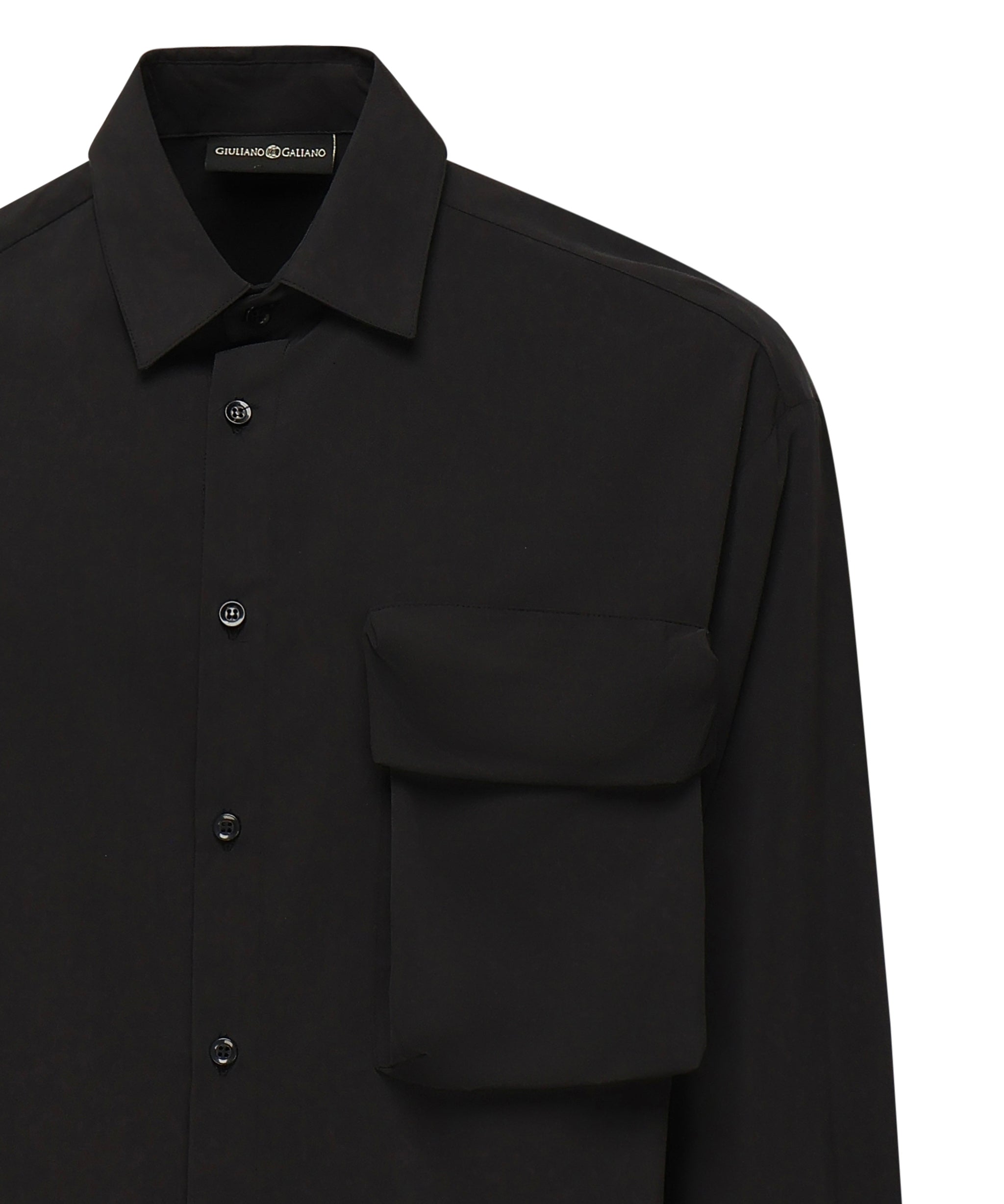 Camicia Wolf con tasca sul petto WOLF -NERO GIULIANO GALIANO 