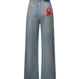 Jeans a gamba larga in denim GWP02079 P00260650100 GOLDEN GOOSE 