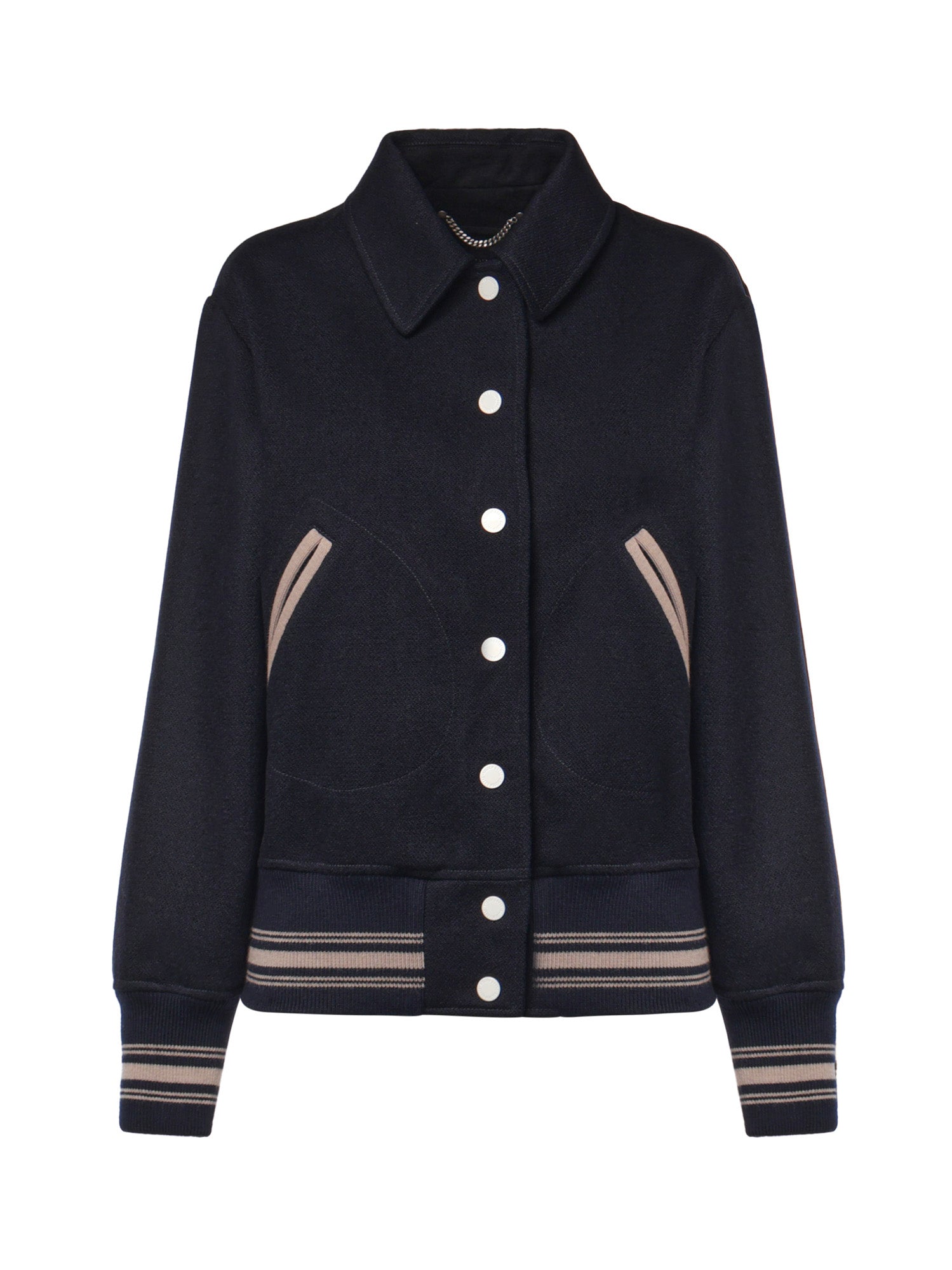 Bomber in lana con logo GWP02742 P00259551119 GOLDEN GOOSE 