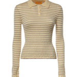 Polo a righe in cashmere W42611SF BUTTER CAMEL GUEST IN RESIDENCE 