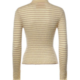 Polo a righe in cashmere W42611SF BUTTER CAMEL GUEST IN RESIDENCE 