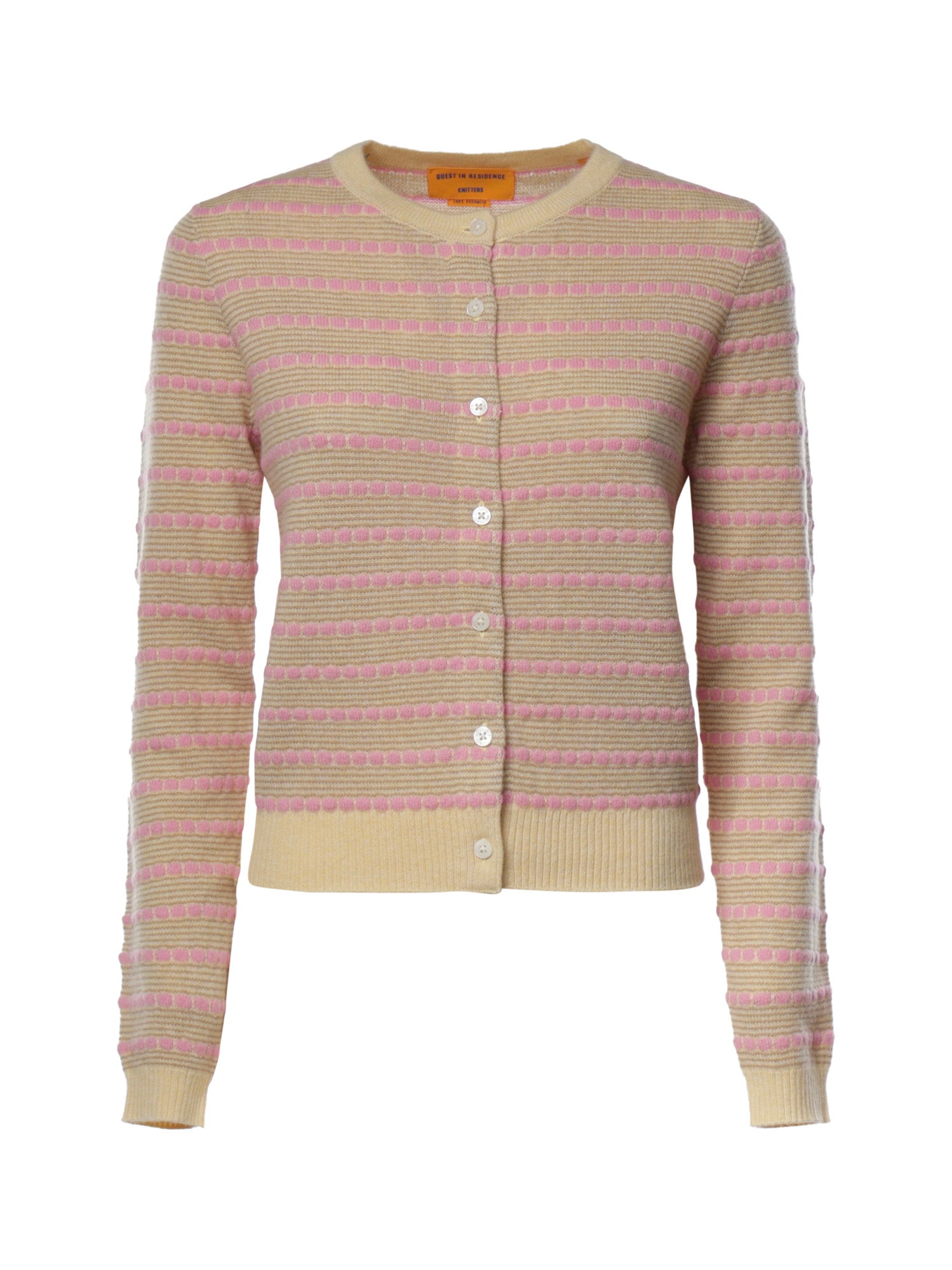 Cardigan Jane a righe in cashmere W43910JM BUTTER COMBO GUEST IN RESIDENCE 