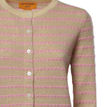 Cardigan Jane a righe in cashmere W43910JM BUTTER COMBO GUEST IN RESIDENCE 