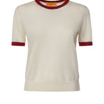 T-shirt in cashmere W44211JF CREAM CARMINE GUEST IN RESIDENCE 