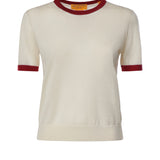 T-shirt in cashmere W44211JF CREAM CARMINE GUEST IN RESIDENCE 