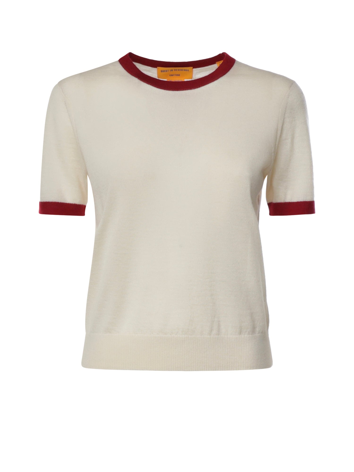 T-shirt in cashmere W44211JF CREAM CARMINE GUEST IN RESIDENCE 