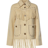 Giacca Western con frange W48019JM BUTTER GUEST IN RESIDENCE 