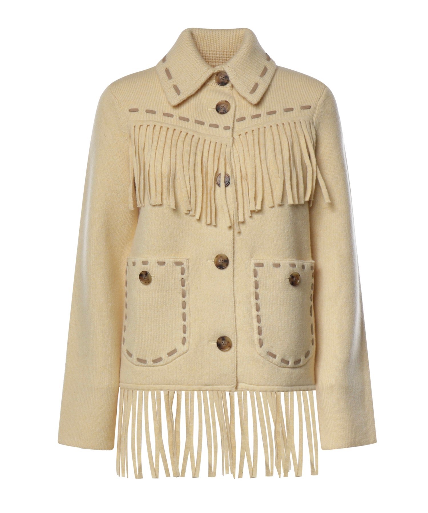 Giacca Western con frange W48019JM BUTTER GUEST IN RESIDENCE 