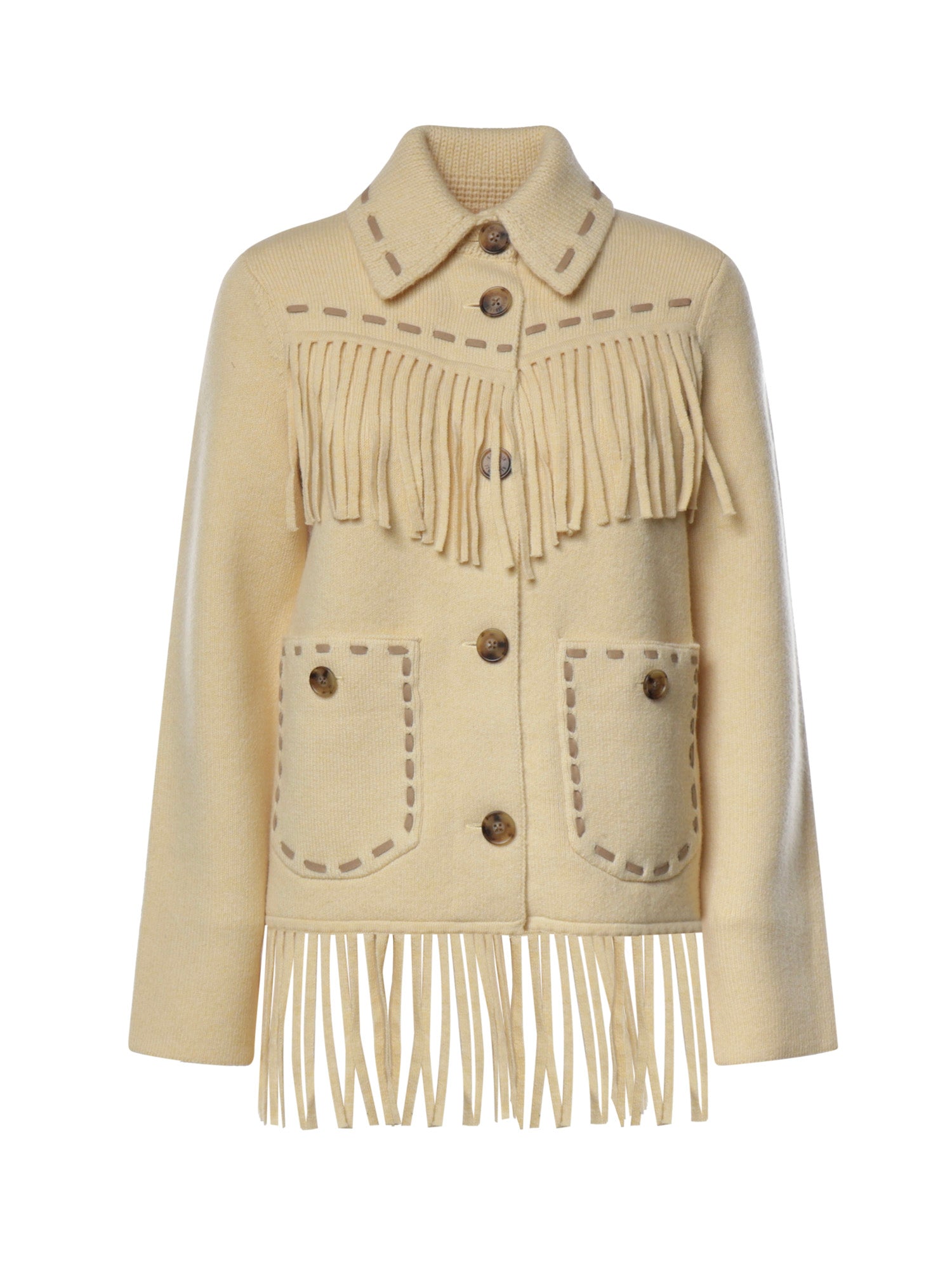 Giacca Western con frange W48019JM BUTTER GUEST IN RESIDENCE 