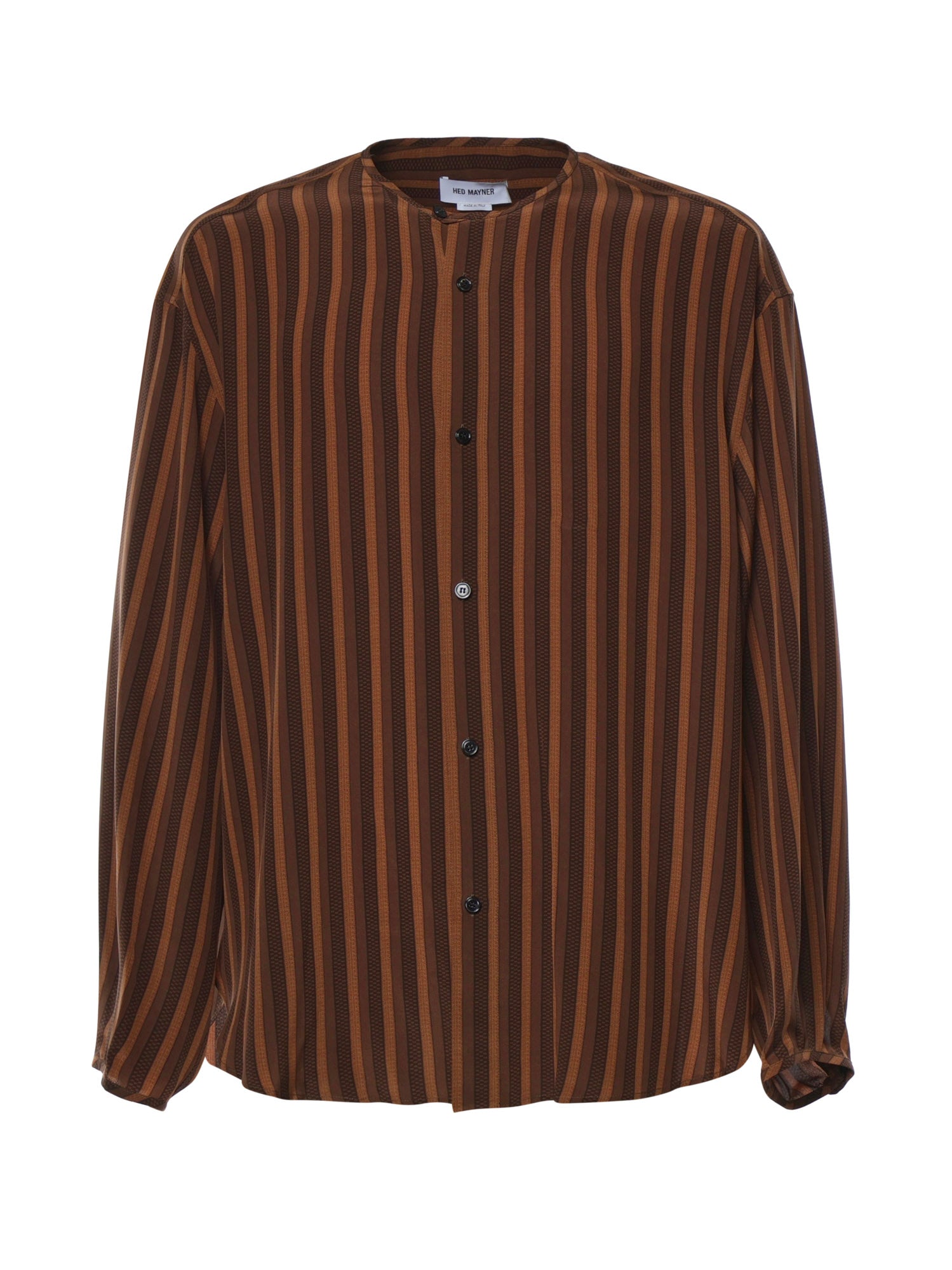 Camicia oversize a righe senza colletto HMMD60059AHD360 205 HED MAYNER 
