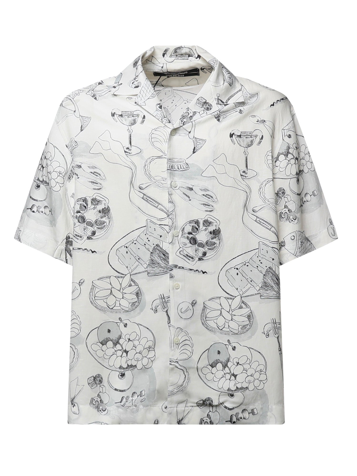 Camicia con stampa in misto viscosa e lino SHM00646AW00930 1TA JACQUEMUS 