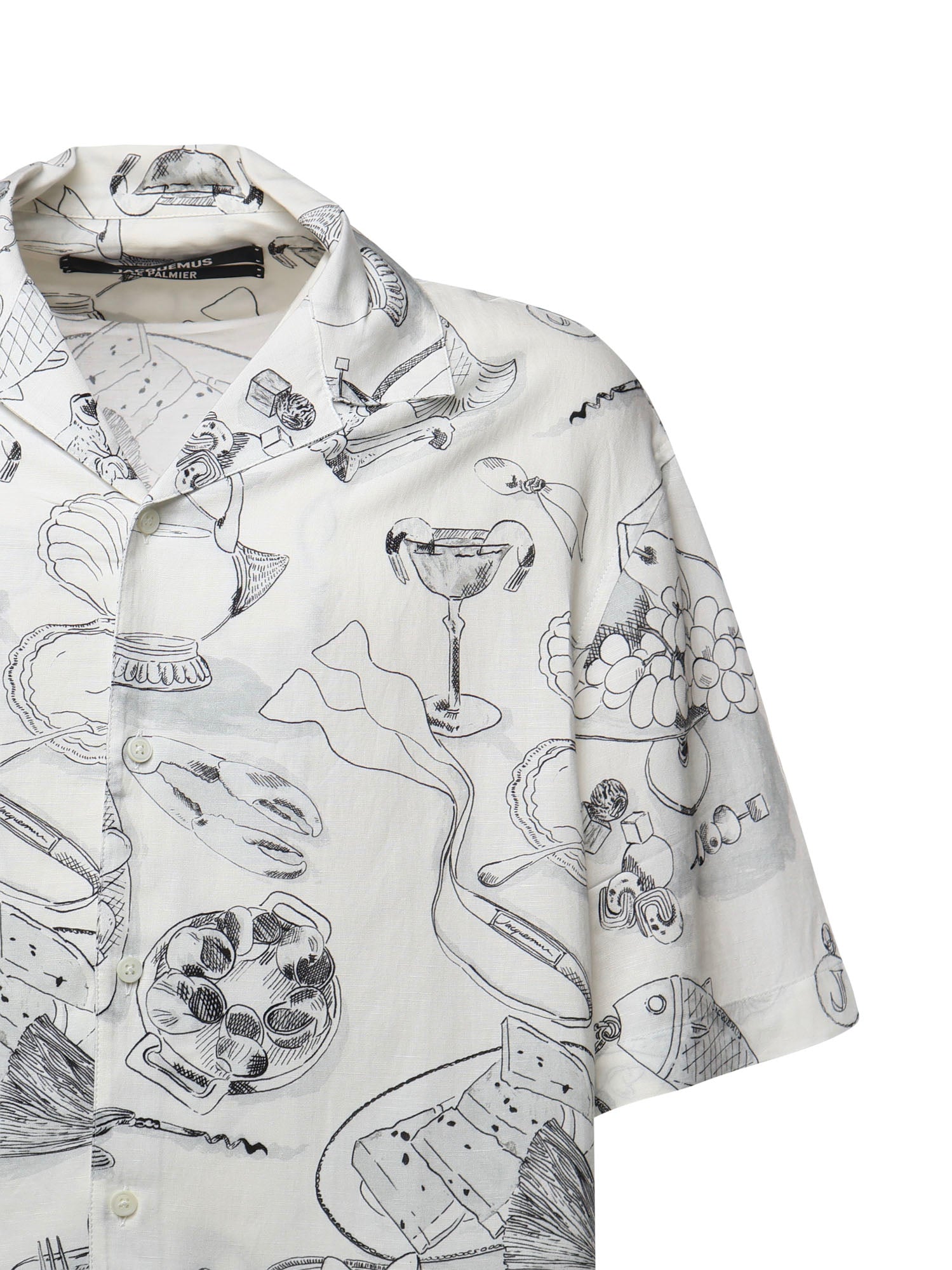 Camicia con stampa in misto viscosa e lino SHM00646AW00930 1TA JACQUEMUS 