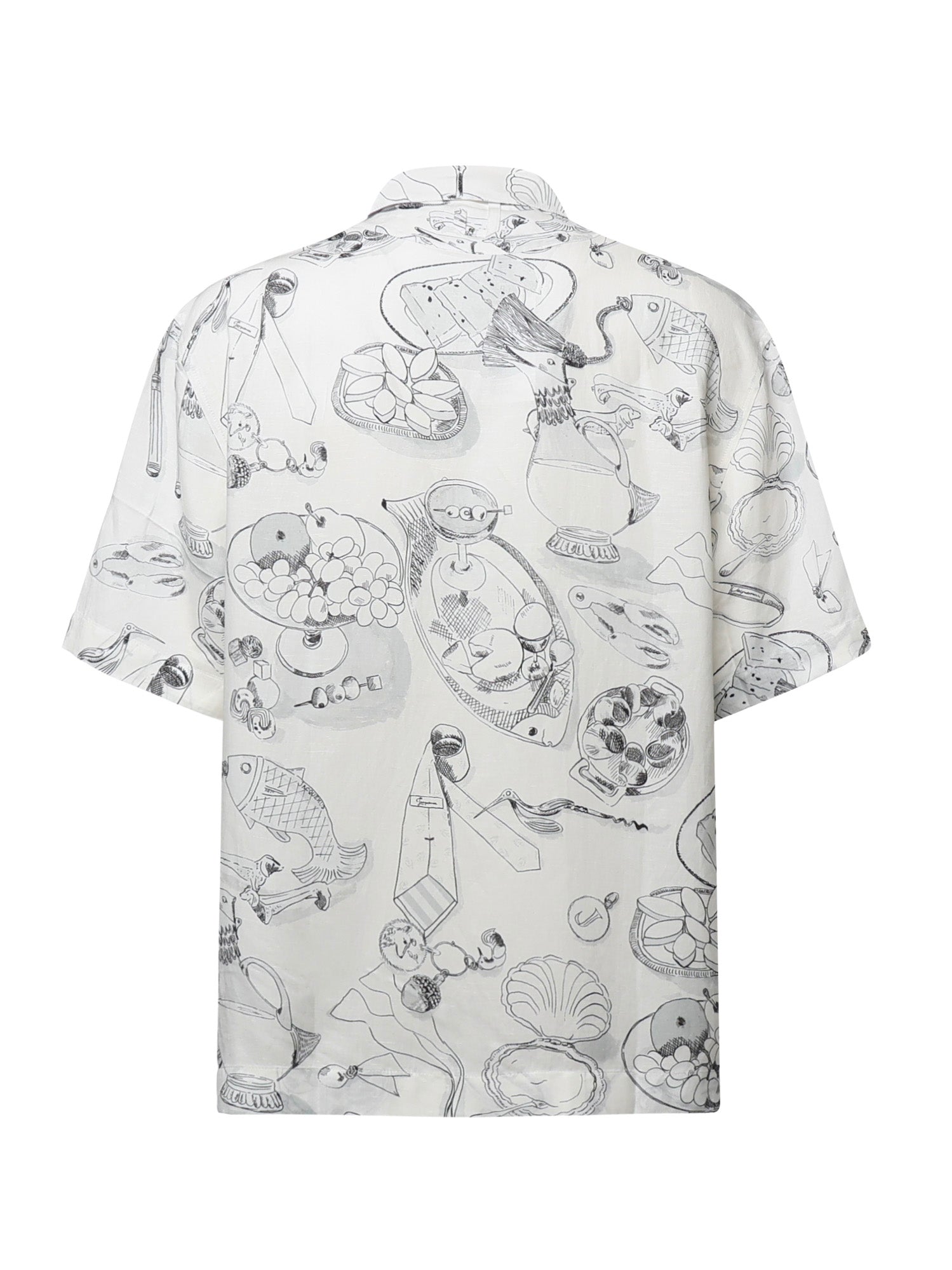 Camicia con stampa in misto viscosa e lino SHM00646AW00930 1TA JACQUEMUS 