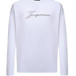 T-shirt in misto cotone con logo TSU00351AJ00289 100 JACQUEMUS 