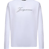 T-shirt in misto cotone con logo TSU00351AJ00289 100 JACQUEMUS 