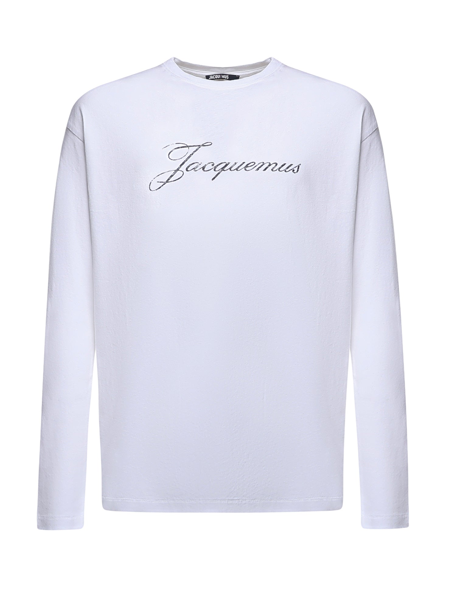 T-shirt in misto cotone con logo TSU00351AJ00289 100 JACQUEMUS 
