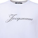T-shirt in misto cotone con logo TSU00351AJ00289 100 JACQUEMUS 
