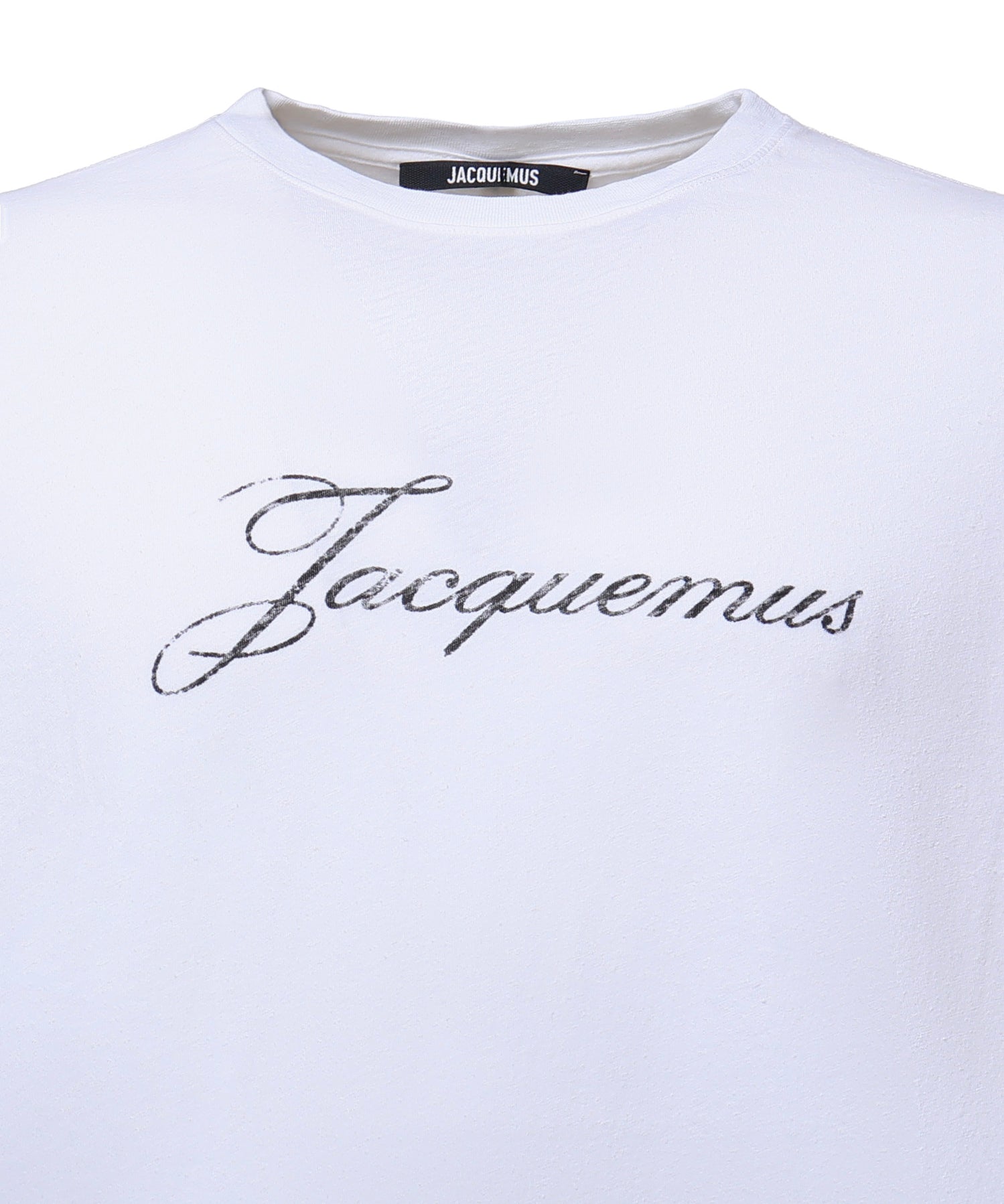 T-shirt in misto cotone con logo TSU00351AJ00289 100 JACQUEMUS 
