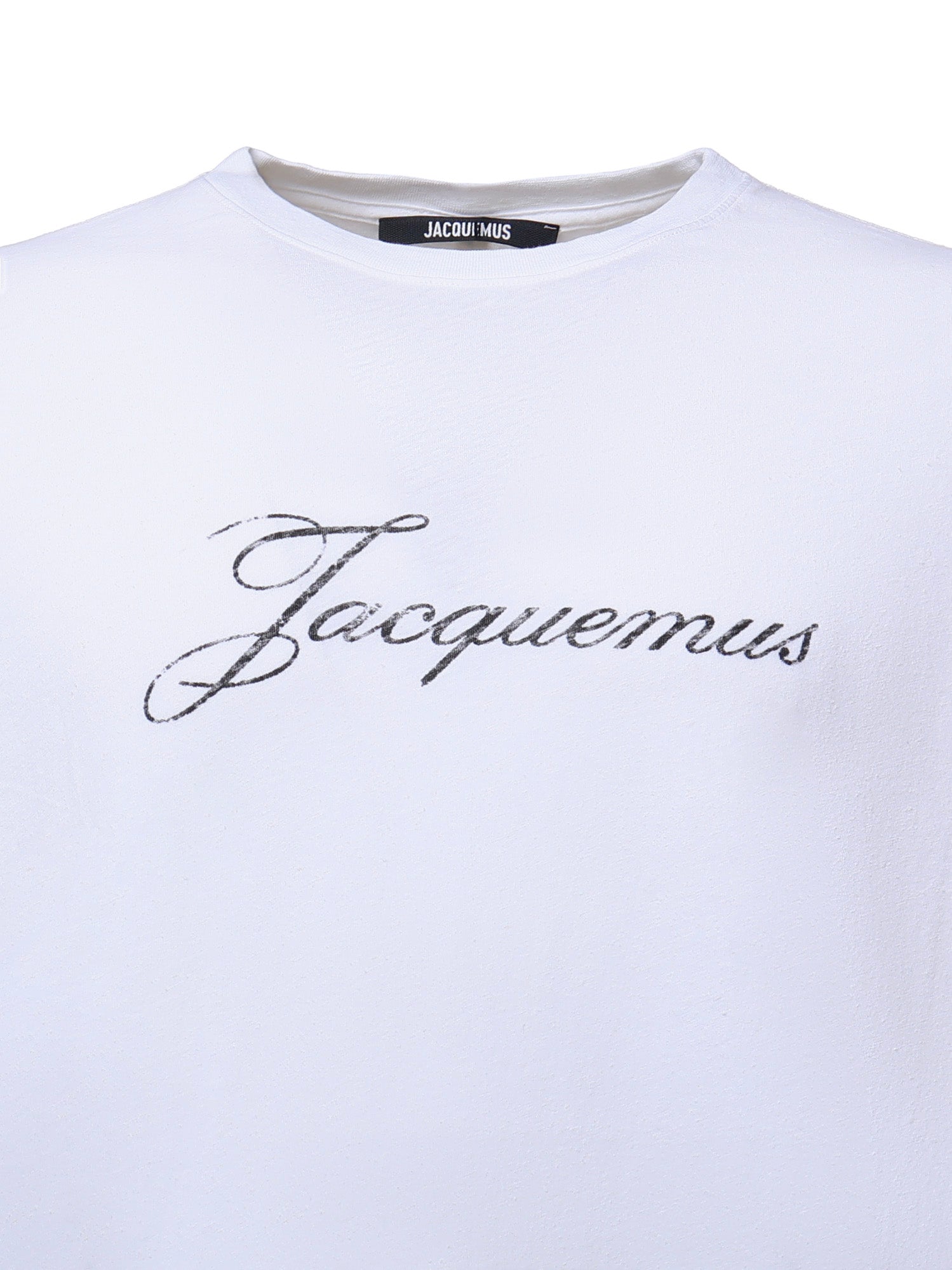 T-shirt in misto cotone con logo TSU00351AJ00289 100 JACQUEMUS 