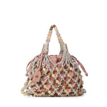 Borsa in macramè con logo 5846445609 CREAM KURT GEIGER 