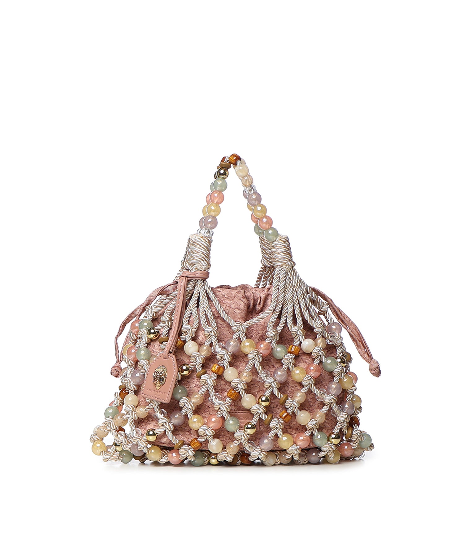 Borsa in macramè con logo 5846445609 CREAM KURT GEIGER 