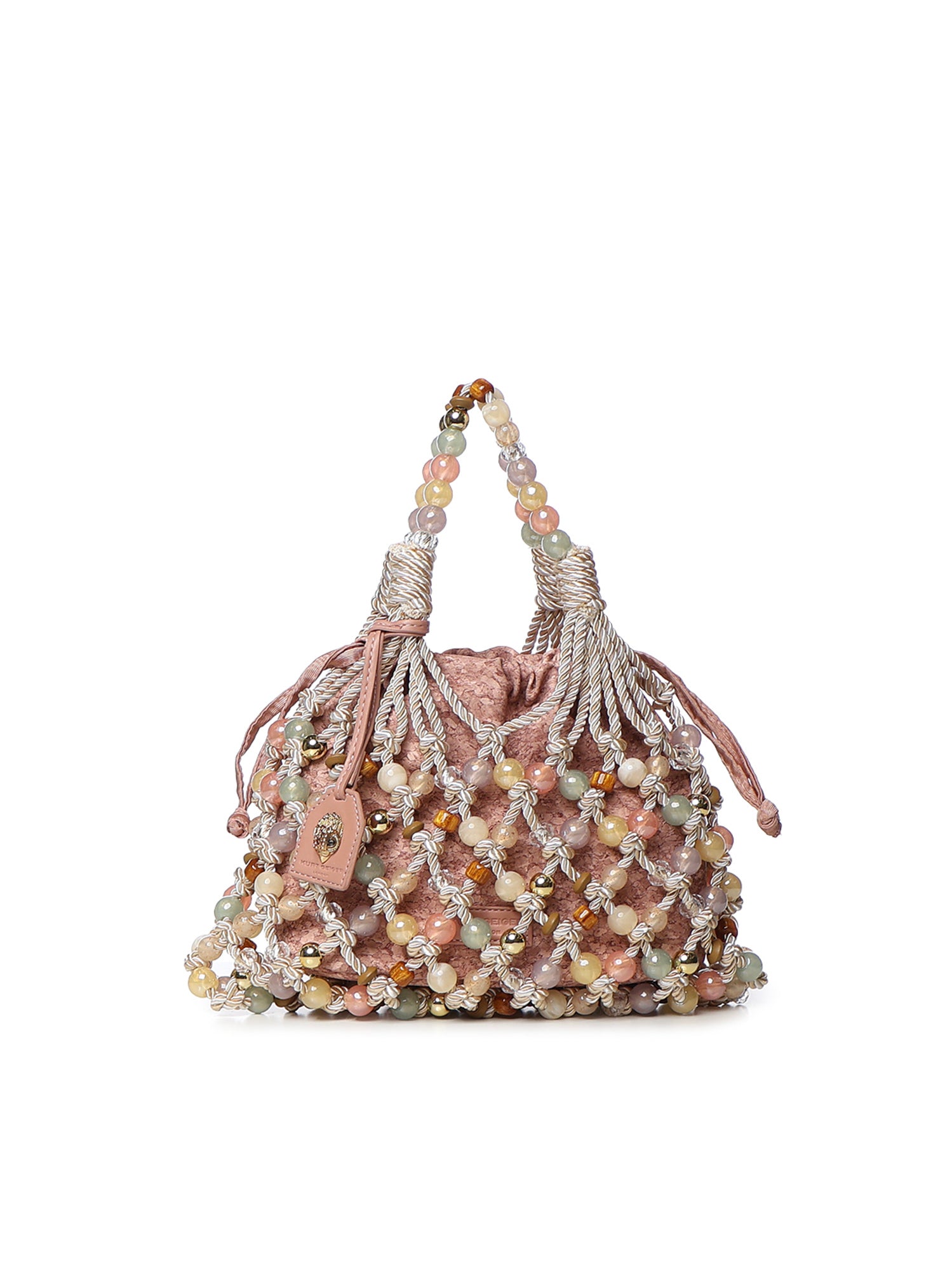 Borsa in macramè con logo 5846445609 CREAM KURT GEIGER 