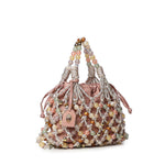 Borsa in macramè con logo 5846445609 CREAM KURT GEIGER 