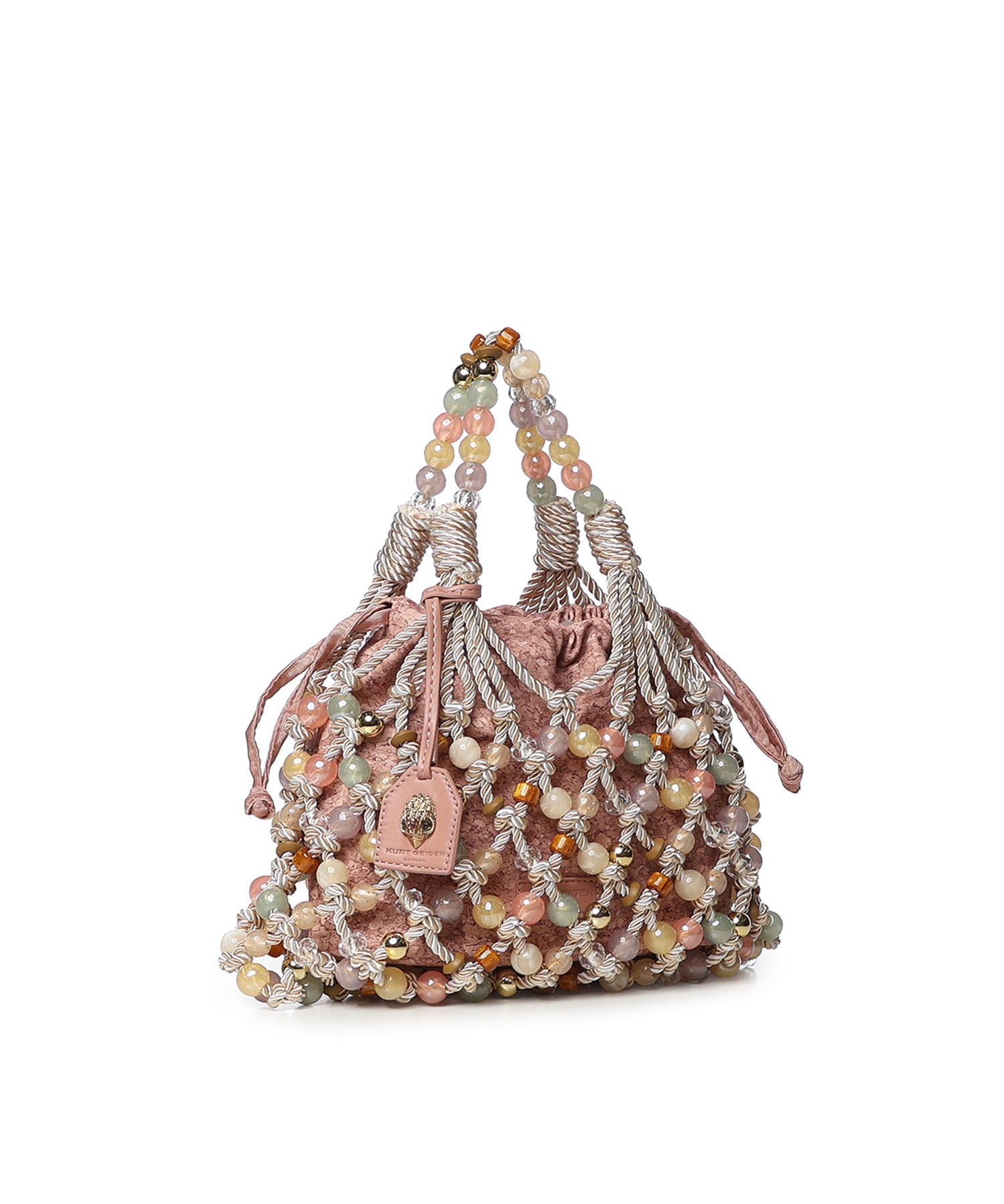 Borsa in macramè con logo 5846445609 CREAM KURT GEIGER 
