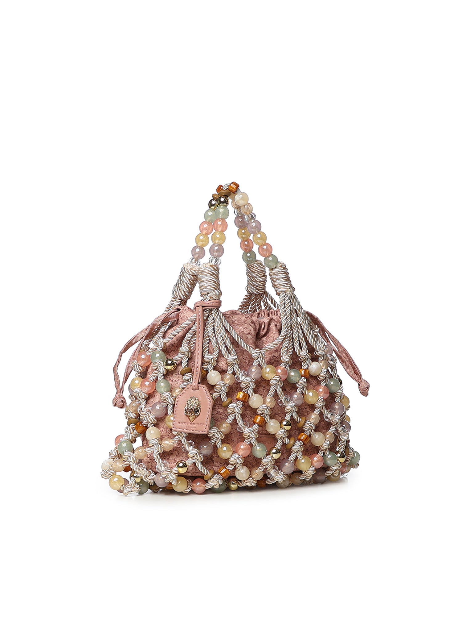 Borsa in macramè con logo 5846445609 CREAM KURT GEIGER 