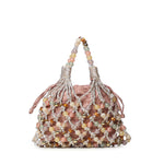 Borsa in macramè con logo 5846445609 CREAM KURT GEIGER 