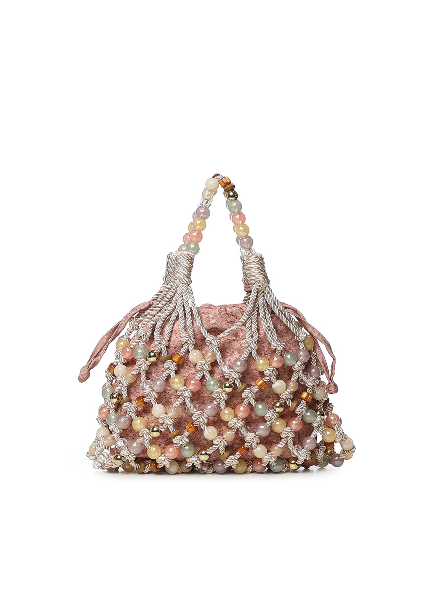 Borsa in macramè con logo 5846445609 CREAM KURT GEIGER 
