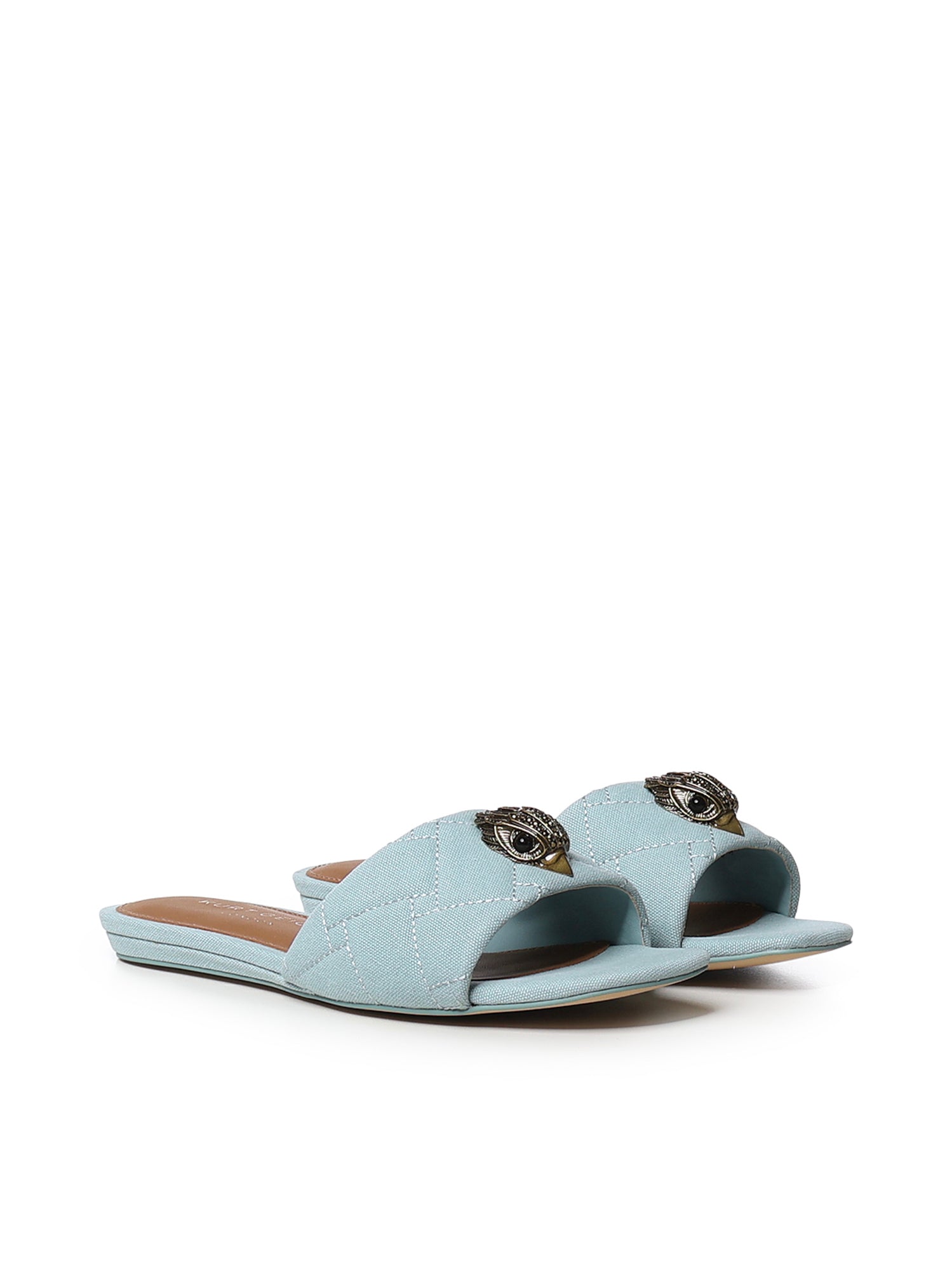 Sandali flat Kensington con logo 8496183339 PALE BLUE KURT GEIGER 