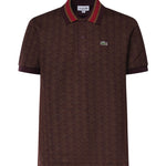 Polo dal taglio classico in jacquard con monogramma DH1417 WD9 LACOSTE 