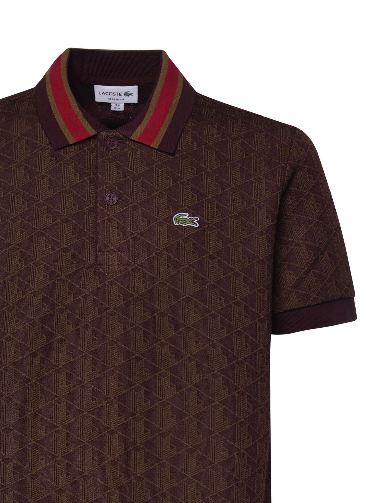 Polo dal taglio classico in jacquard con monogramma DH1417 WD9 LACOSTE 