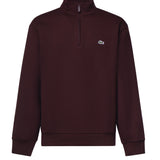 Felpa con collo alto e zip in misto cotone SH8866 3KE LACOSTE 