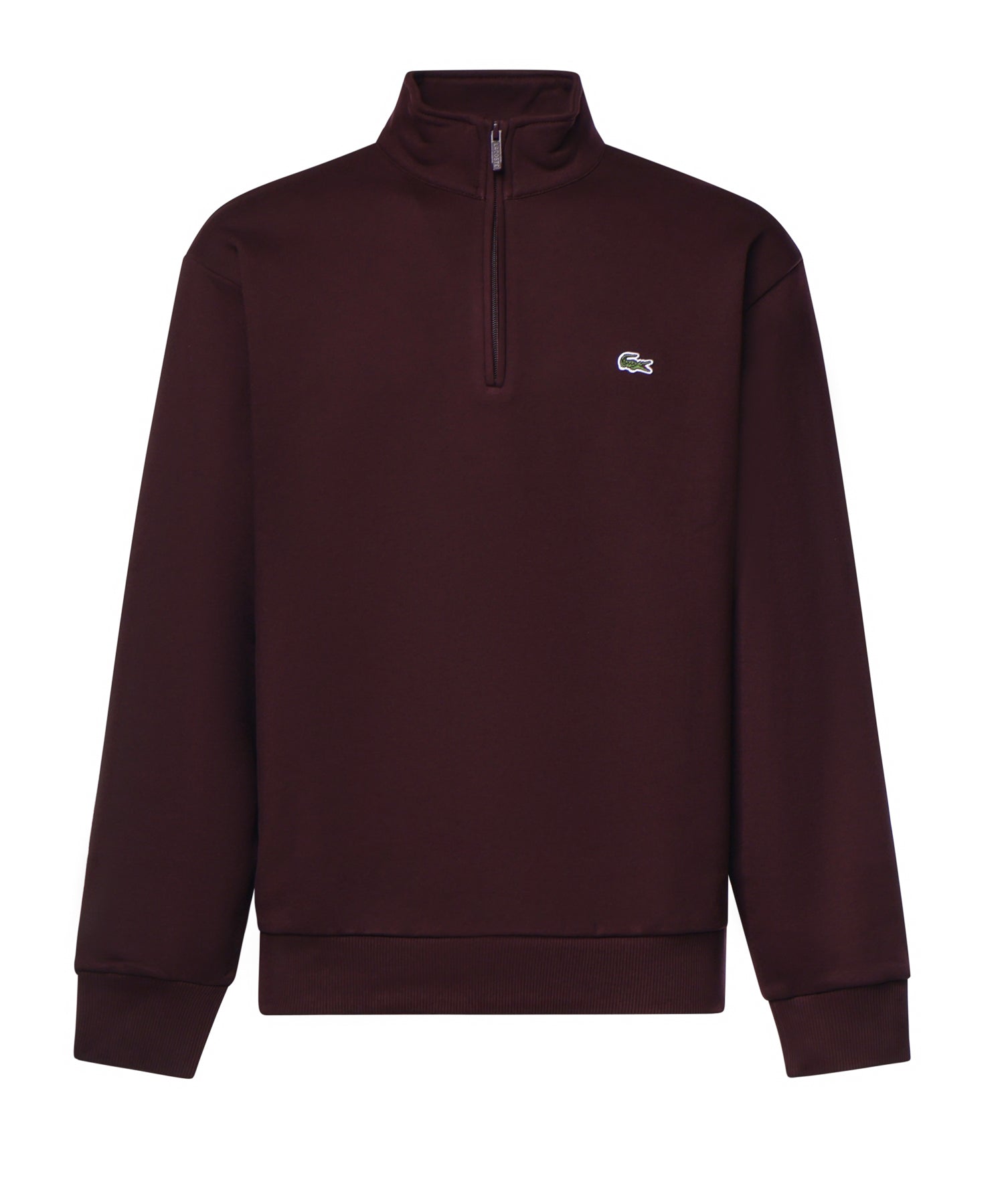 Felpa con collo alto e zip in misto cotone SH8866 3KE LACOSTE 