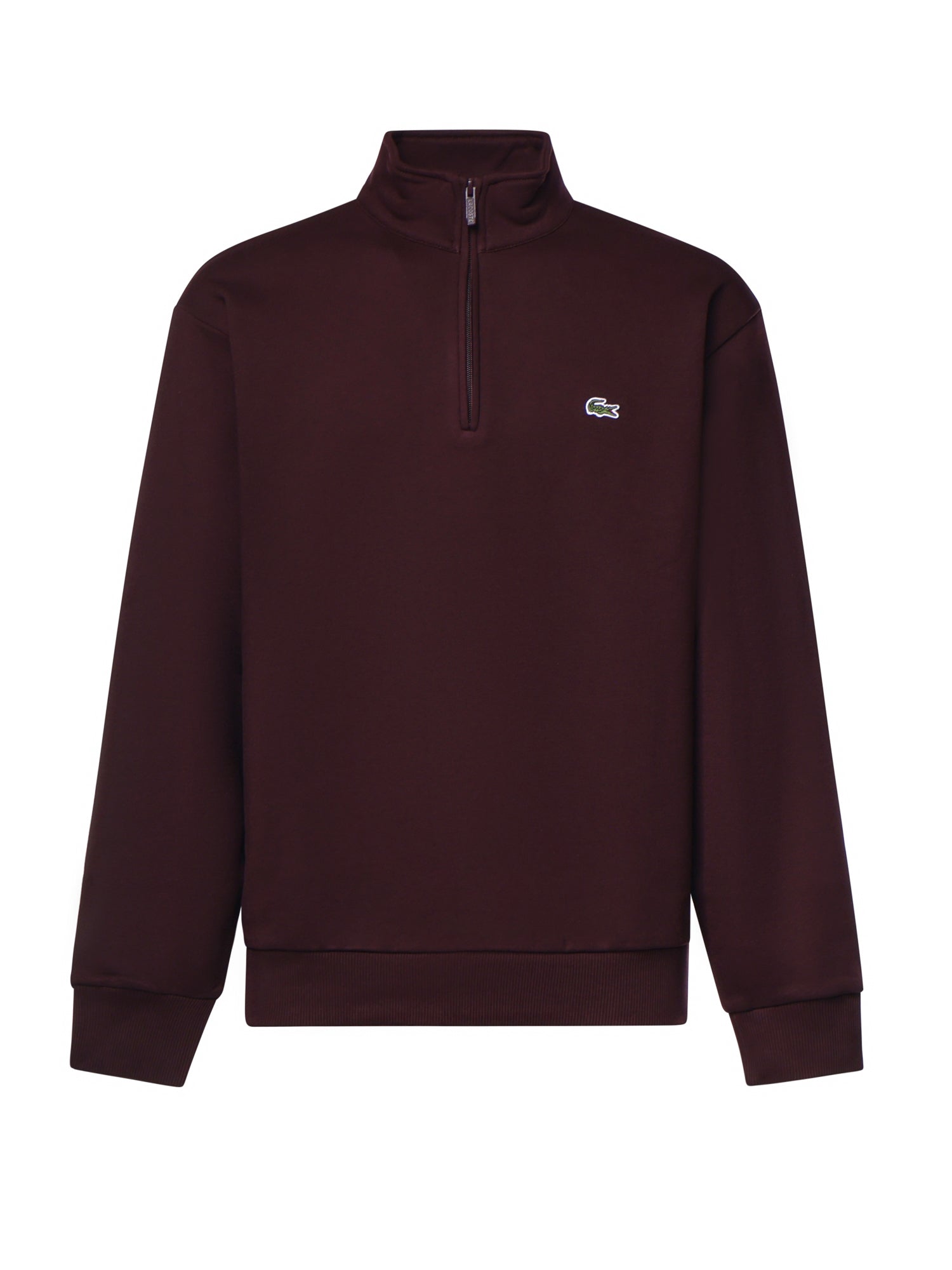 Felpa con collo alto e zip in misto cotone SH8866 3KE LACOSTE 