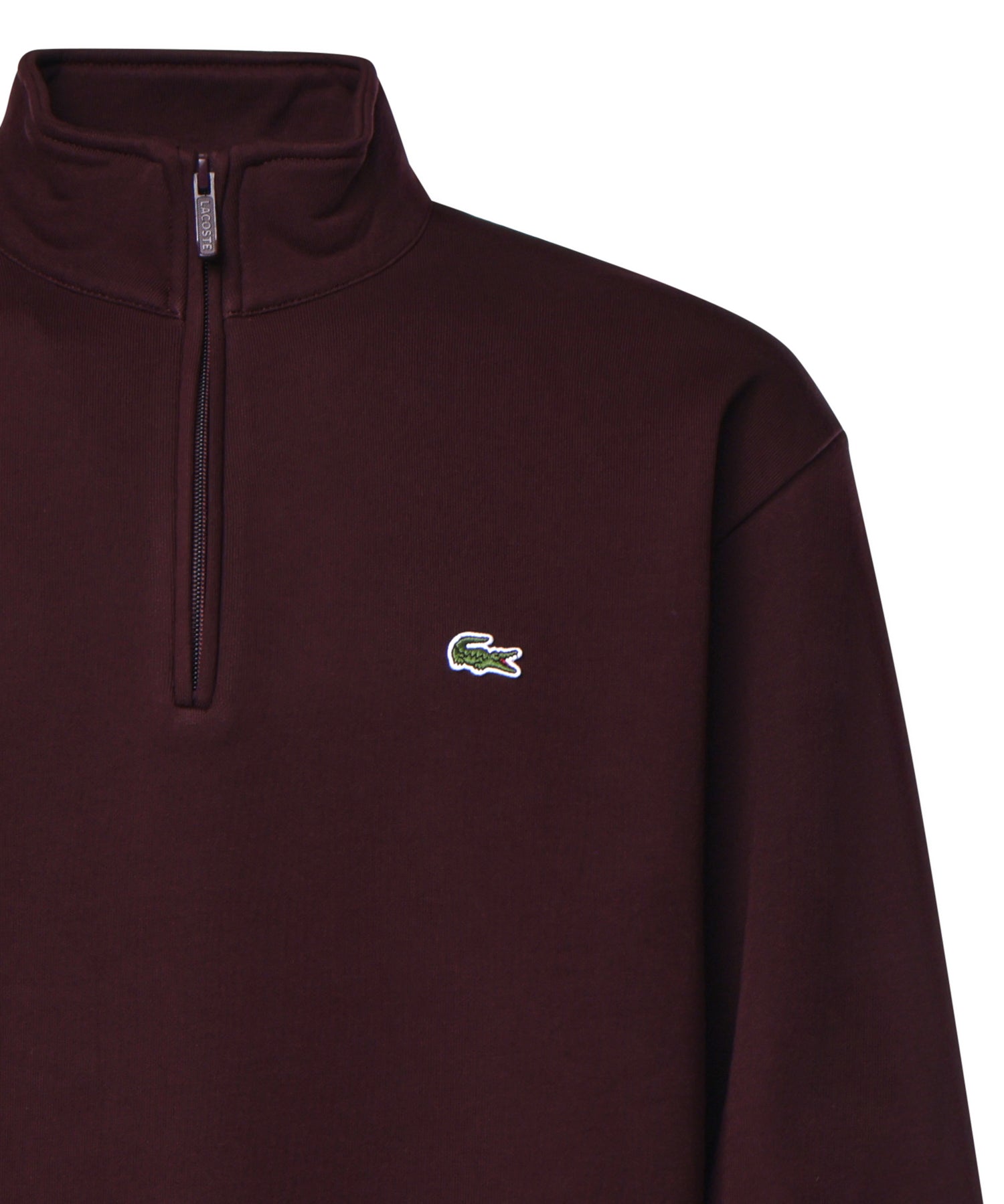 Felpa con collo alto e zip in misto cotone SH8866 3KE LACOSTE 