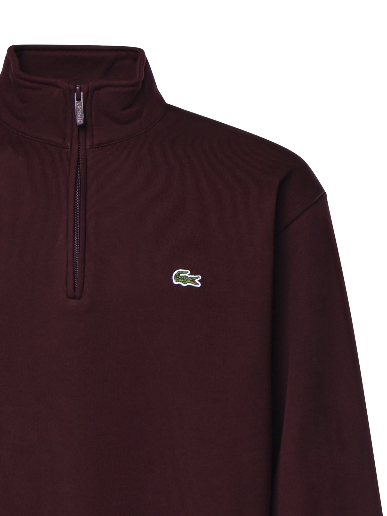 Felpa con collo alto e zip in misto cotone SH8866 3KE LACOSTE 