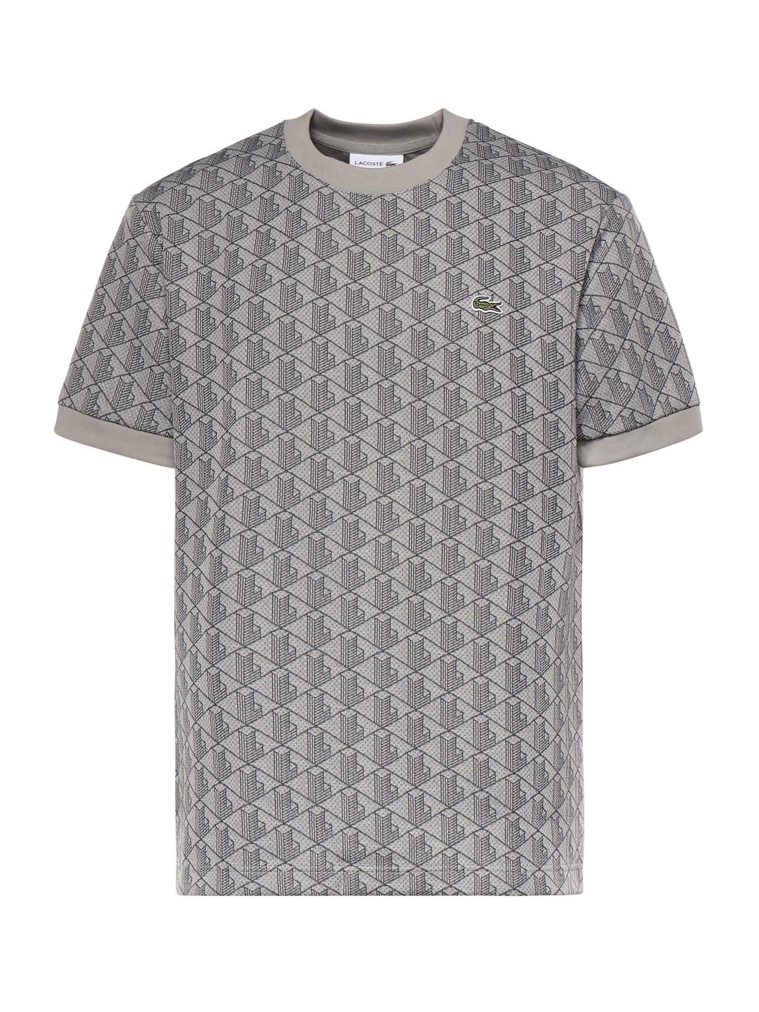 T-shirt con monogramma jacquard TH1197 41I LACOSTE 