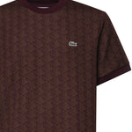 T-shirt con monogramma jacquard TH1197 WD9 LACOSTE 